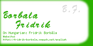 borbala fridrik business card